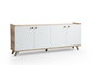 Hanah Home Consola Escandinava H3020 Roble y Blanco 180x77.8x41 cm